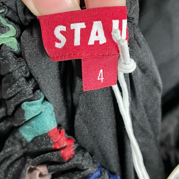 STAUD Penelope Organza Maxi Dress In Rainbow Bloom Black 4 - Picture 12 of 14